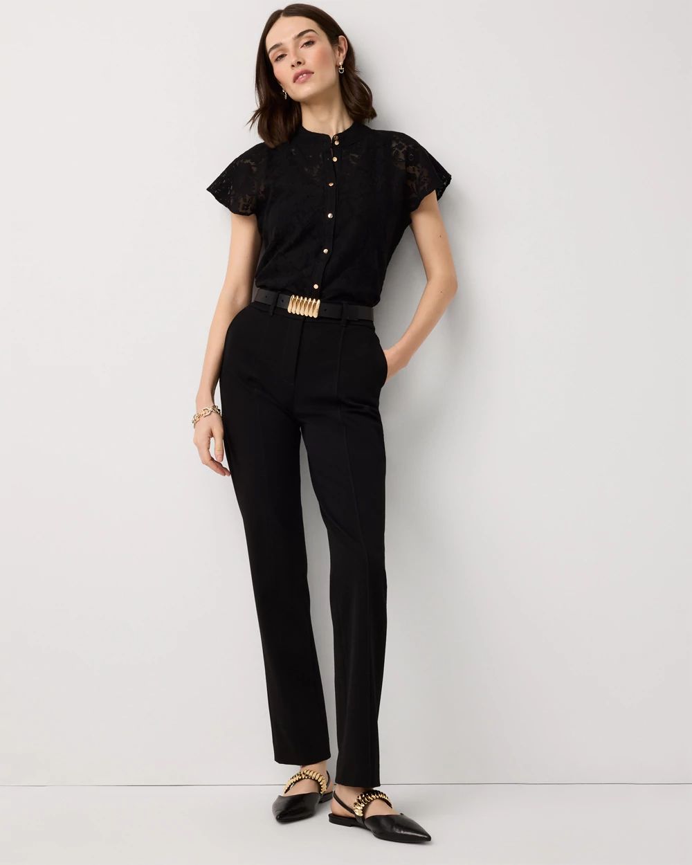 Knit Lace Shirt | White House Black Market